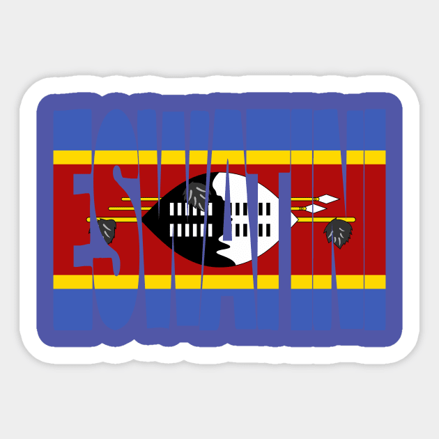 Eswatini flag stencil Sticker by Kuni Art